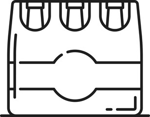 Bottles in paper wrap, soda or beer package icon