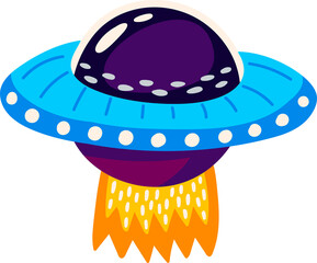 Fiction aircraft isolated futuristic flying object