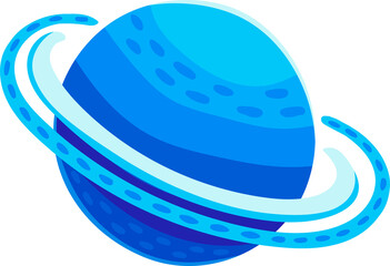 Planet of solar system Saturn with gas orbit