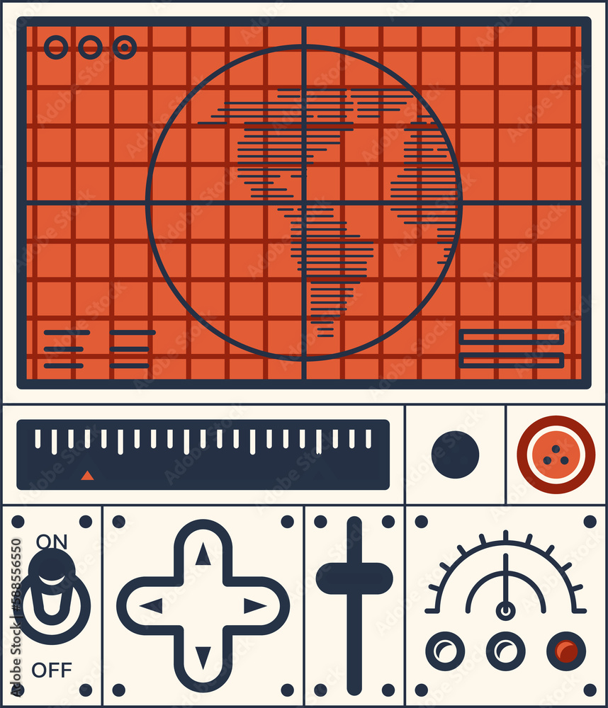 Poster Control panel element for spacecraft or station