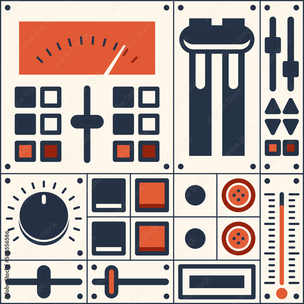Poster Control panel element for spacecraft or station