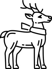 Reindeer animal Christmas thin line icon