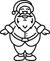 Santa Claus character Christmas outline icon