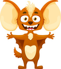 Fluffy monster character with big ears, mouse