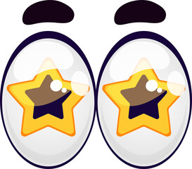 Excited cartoon comic eyes with star irises