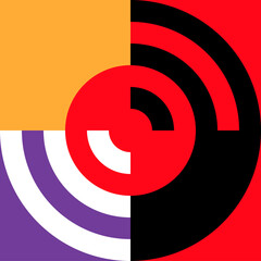 Bauhaus element, color graphic composition