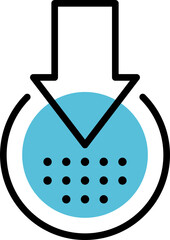 Memphis geometric shape circle and arrow pointer