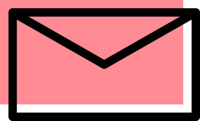 Mail letter color icon, trendy memphis design