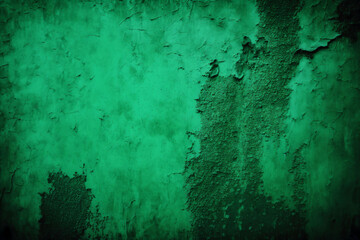 green emerald colored peeling paint concrete cement stucco abstract texture, industrial chic, generative ai