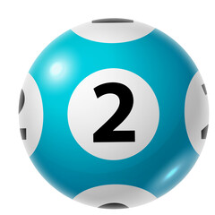 Billiard ball isolated sphere with number two
