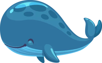 Cercles muraux Baleine Cartoon cute blue whale character, sea animal