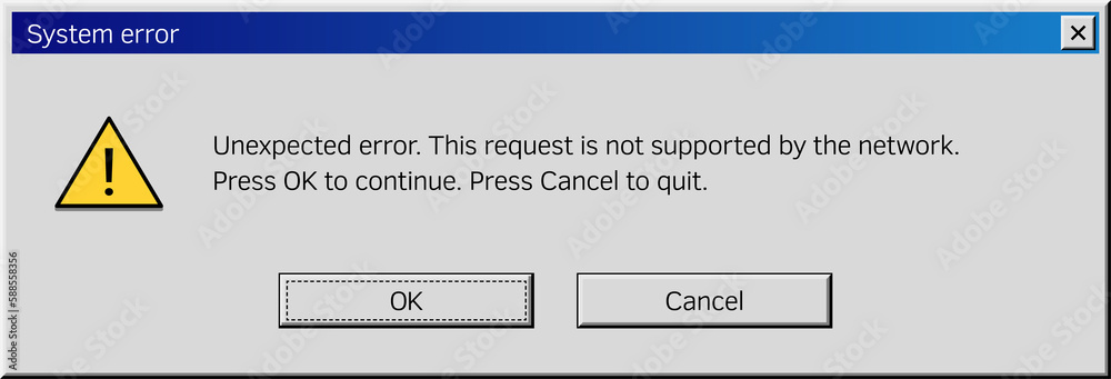 Poster Error message window screen, computer warning