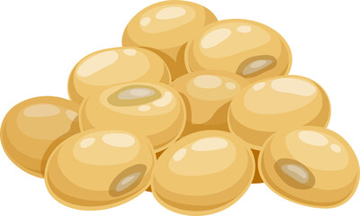 Isolated raw soy beans, legumes farm harvest