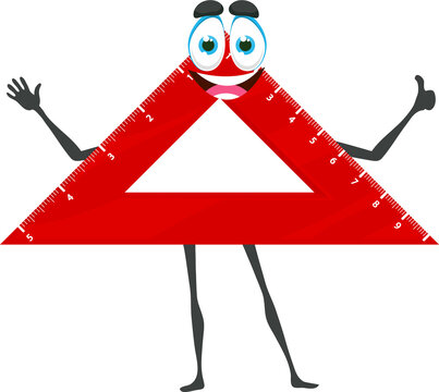 Cartoon school plastic triangle ruler character