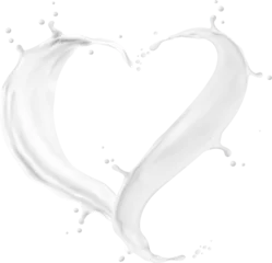 Zelfklevend Fotobehang Heart milk, yogurt or cream wave splash background © Vector Tradition