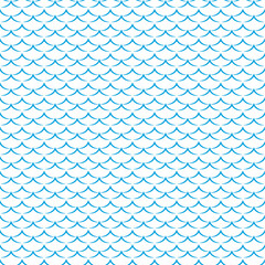 Sea and ocean water waves simple seamless pattern