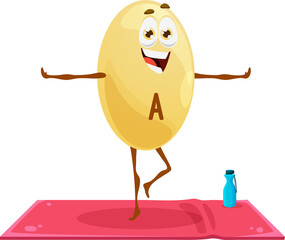 Cartoon vitamin A, Retinol personage on yoga class