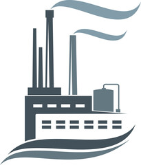 Industry factory, plant building graphic icon