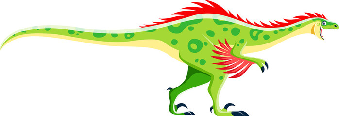 Cartoon Raptor dinosaur isolated comical character