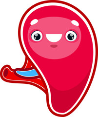 Cartoon spleen human body organ funny character