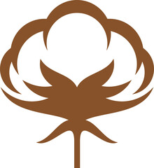 Cotton flower icon, organic bio fabric eco textile