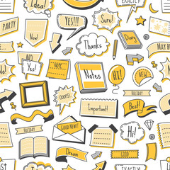 Bullet journal seamless pattern, doodle calendar