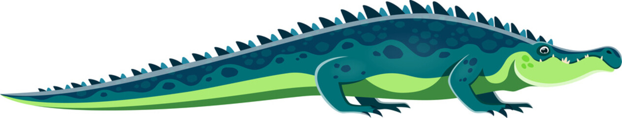 Cartoon Sarcosushus dinosaur comical character