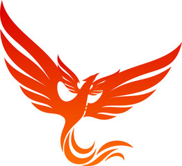 Phoenix, fairytale fairy bird icon or symbol