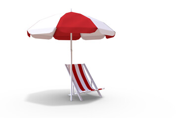 Image of sun lounger and sunshade