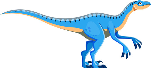 Cartoon Eoraptor dinosaur isolated cute character