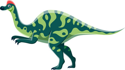 Cartoon Hypacrosaurus dinosaur funny character