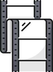 Movie film strip, video production pictogram