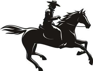 Mexican cowboy, Wild West horseman silhouette © Vector Tradition