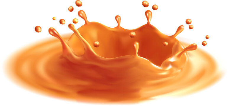 Corona crown caramel sauce splash, liquid candy