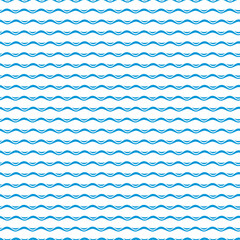 Wave water pattern, sea blue seamless background