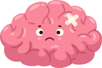 Brain, sick body organ character injured unhealthy