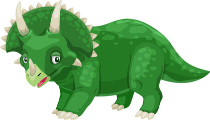 Cartoon Triceratops dinosaur comical character