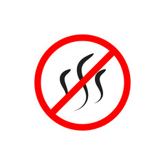 Strong flavors are forbidden symbol vector icon. No bad smells icon on white background..eps