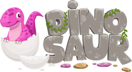 Cartoon funny dinosaur character and dino egg © Vector Tradition