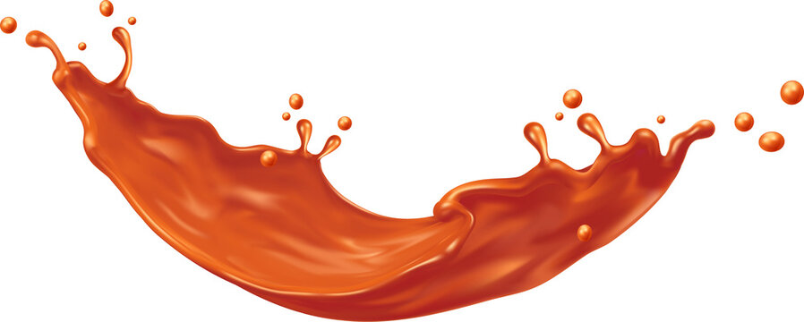 Caramel sauce wave splash, toffee syrup or fudge