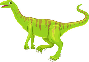 Cartoon elaphrosaurus dinosaur character, vector