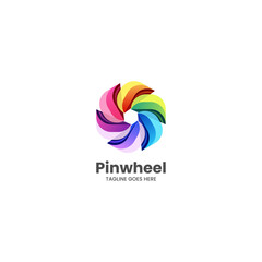 Vector Logo Illustration Pinwheel Gradient Colorful Style.