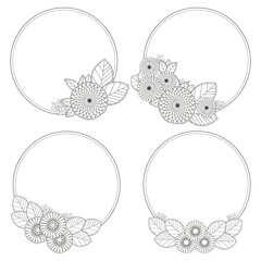 Frame of spring flowers. Floral background.