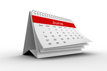 Calendar page of June month