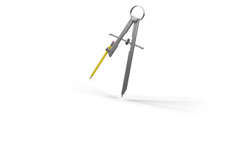 Digitally generated image of drawing compass with pencil