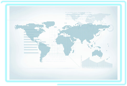 Digital composite image of world map