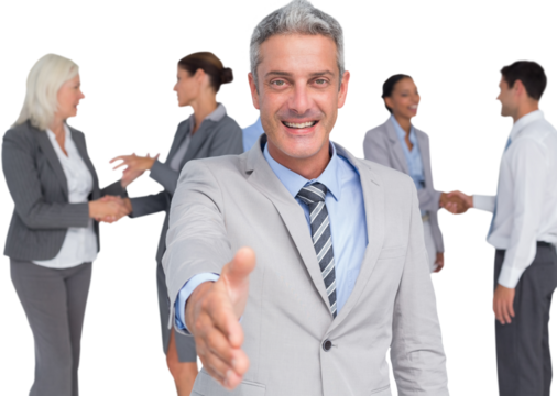 businessman offering handshake