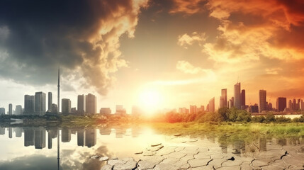 Obraz na płótnie Canvas Global Warming and Pollution Concept - Sustainability Generative AI