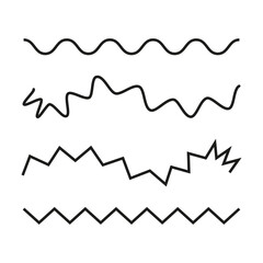 Hand drawn zigzag lines. Wave pattern. Vector illustration.