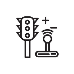 Remote Road Sign Outline Icon